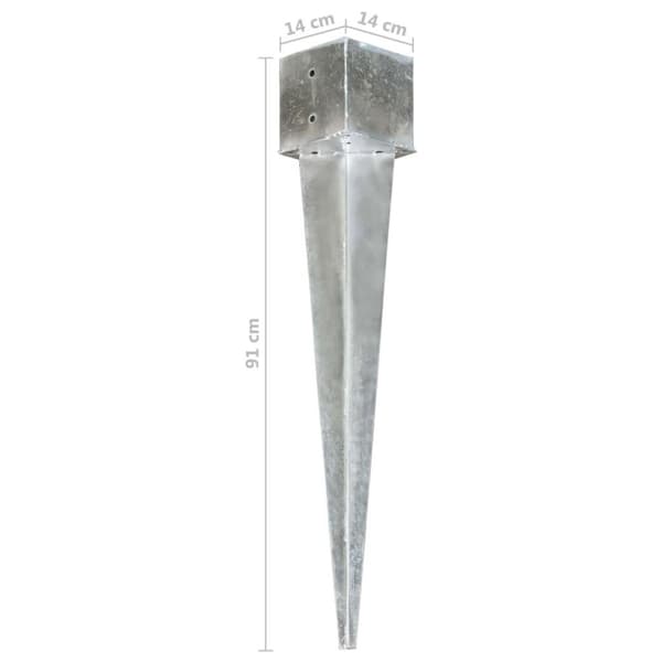 vidaXL Jordspett 6 st silver 14x14x91 cm galvaniserat stål