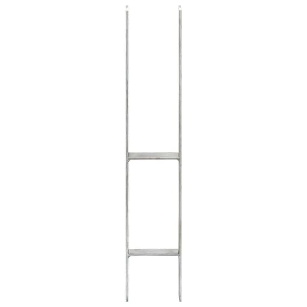 vidaXL hegnspløkker 6 stk. 10x6x60 cm galvaniseret stål sølvfarvet