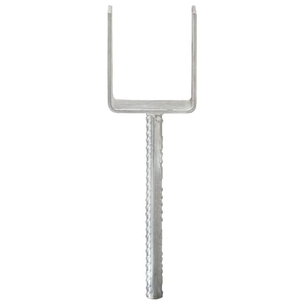 vidaXL hegnspløkker 6 stk. 9x6x30 cm galvaniseret stål sølvfarvet