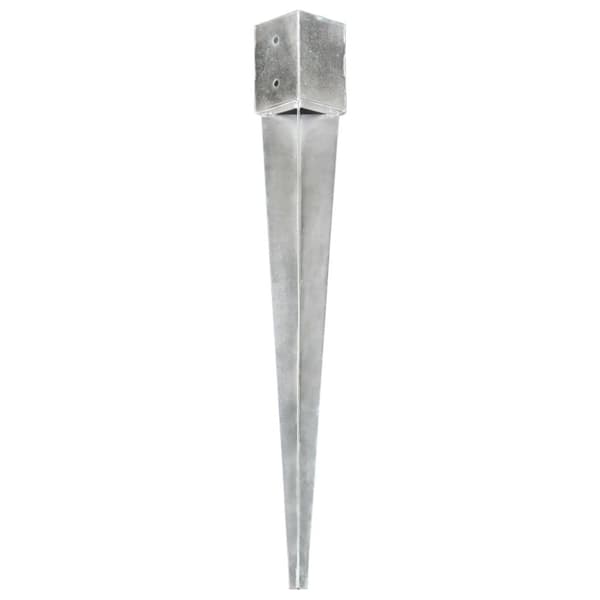 vidaXL jordpløkker 2 stk. 10 x 10 x 91 cm galvaniseret stål sølvfarvet
