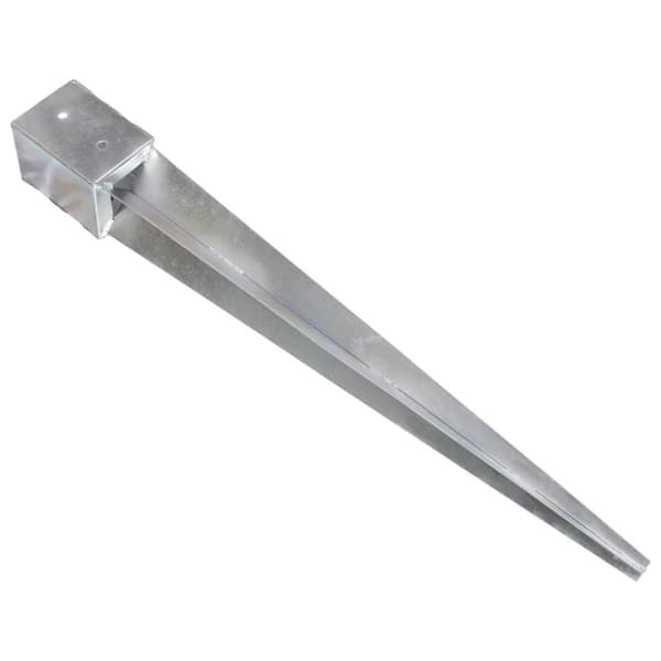 vidaXL jordpløkker 12 stk. 10 x 10 x 91 cm galvaniseret stål sølvfarvet