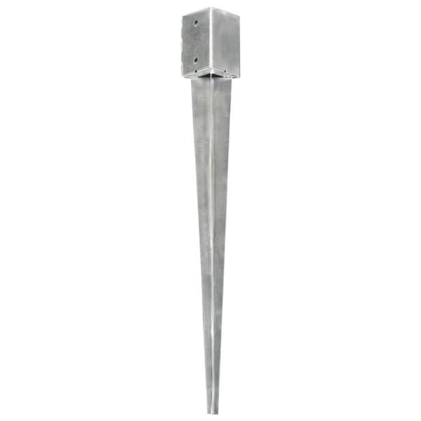 vidaXL jordpløkker 6 stk. 9 x 9 x 90 cm galvaniseret stål sølvfarvet