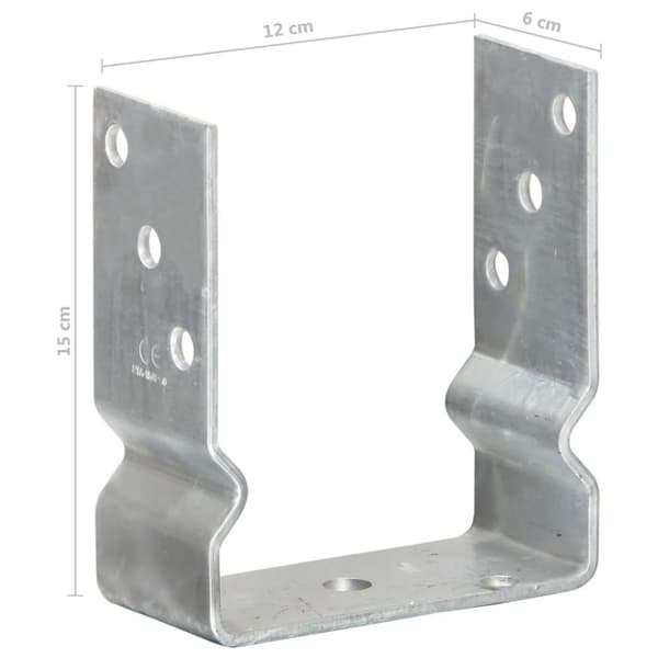 vidaXL jordankre 12 stk. 12x6x15 cm galvaniseret stål sølvfarvet