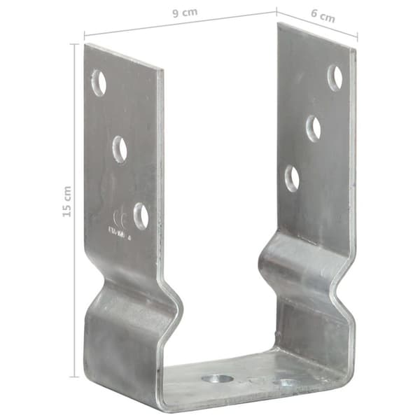 vidaXL jordankre 6 stk. 9x6x15 cm galvaniseret stål sølvfarvet