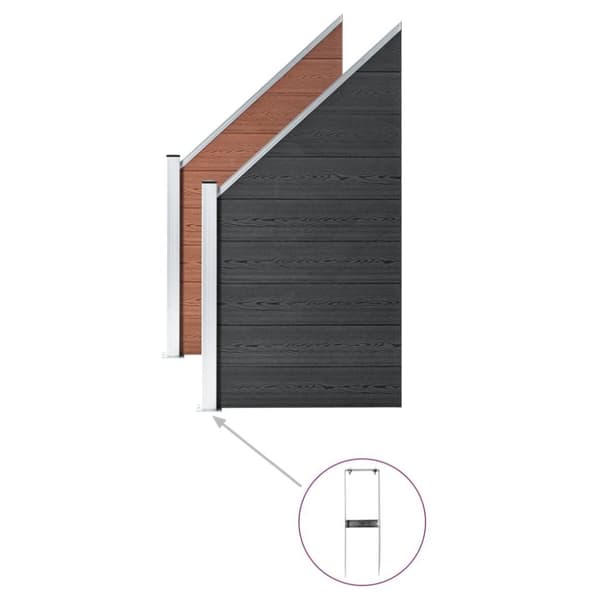 vidaXL Jordspett till staket 2 st WPC stål 40 cm
