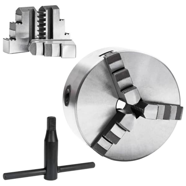 vidaXL 3-backs självjusterande svarvchuck 125 mm stål