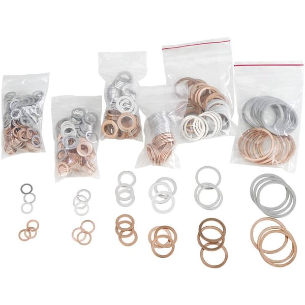 838521 650-delars Koppar-/aluminium-tätnings-refillsortiment DIN 7603 Innehåll: 650 st