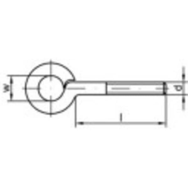 TOOLCRAFT Gängöljetter typ 48 (Ø x L) 10 mm x 70 mm Stål, galvaniskt förzinkad M6 100 st