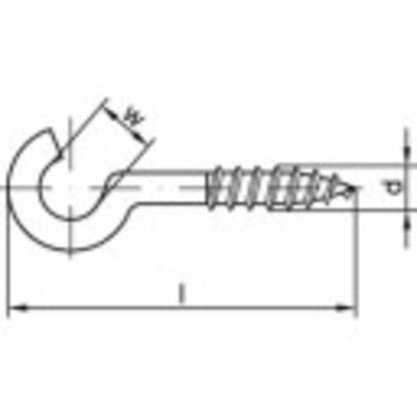 TOOLCRAFT 159609 Böjda skruvkrokar 40 mm Stål, galvaniskt förzinkad 100 st