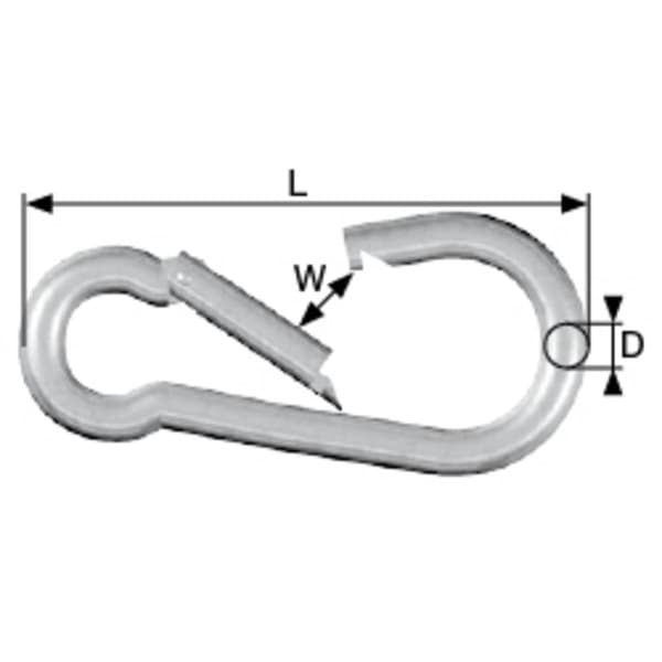 dörner + helmer 4915034 Karbinhake rostfritt stål A2 4 mm x 40 mm 20 st