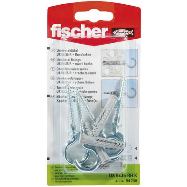 Fischer 94248 UX 6 x 35 RH K Universalplugg 35 mm 6 mm 4 st