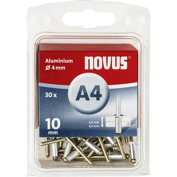 Novus Office 106437906 Blindnit (Ø x L) 4 mm x 10 mm Aluminium Aluminium 30 st
