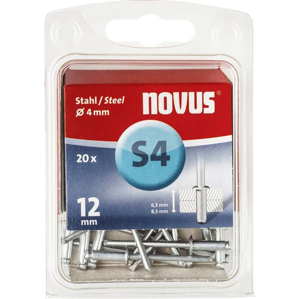 Novus Office 103737600 Blindnit (Ø x L) 4 mm x 12 mm Stål Stål 20 st