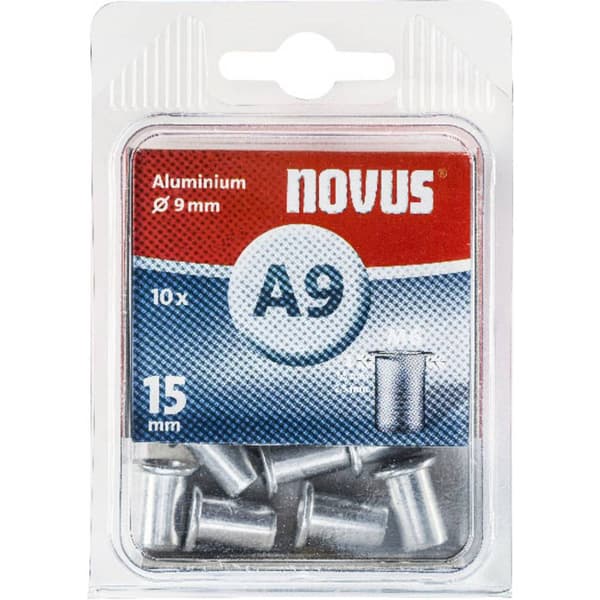 Novus Office 106440900 Blindnitmutter (Ø x L) 9 mm x 15 mm M6 Aluminium Aluminium 10 st