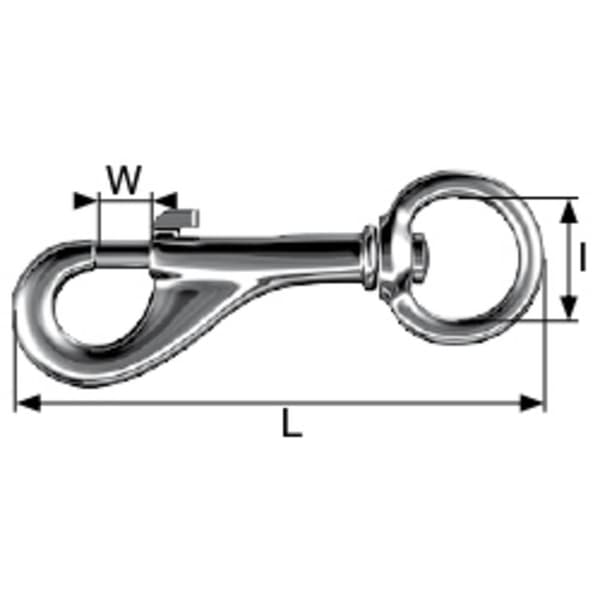 dörner + helmer 4815344 Förnicklade karbinhakar 70 mm 12 st