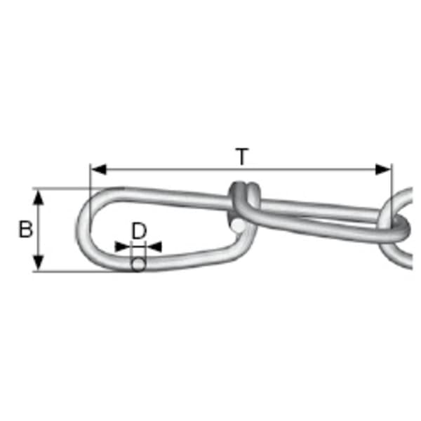 dörner + helmer 156147 Knopkedja Silver Stål galvaniskt förzinkad 30 m Kedjelänk styrka 1.6 mm
