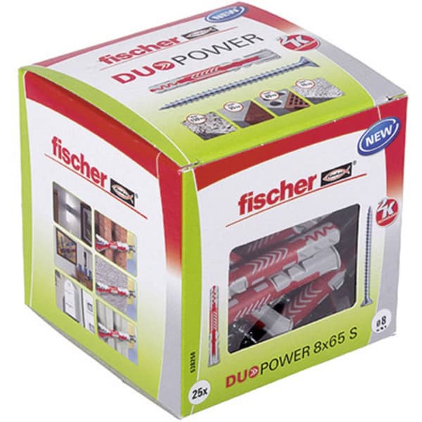 Fischer 538256 DUOPOWER 8x65 S LD 2-komponentsplugg 65 mm 8 mm 25 st