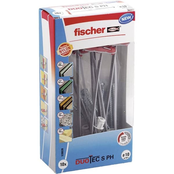 Fischer 539026 DUOTEC 10 S PH LD 2-komponentsplugg 50 mm 10 mm 10 st
