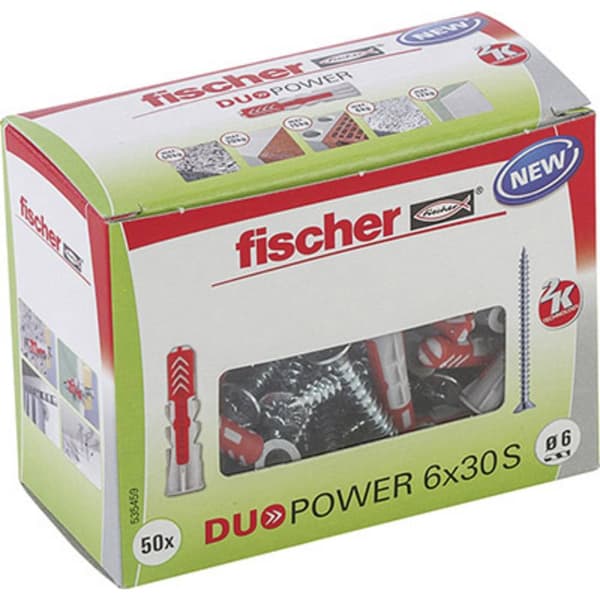 Fischer 535459 DUOPOWER 6x30 S LD 2-komponentsplugg 30 mm 6 mm 50 st