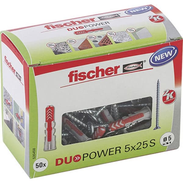 Fischer 535458 DUOPOWER 5x25 S LD 2-komponentsplugg 25 mm 5 mm 50 st