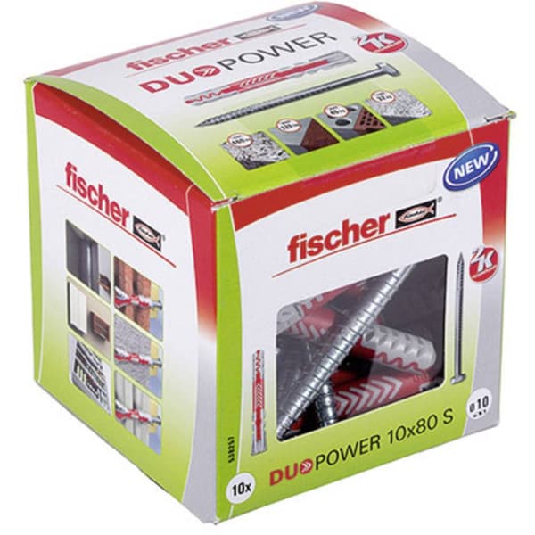 Fischer 538257 DUOPOWER 10x80 S LD 2-komponentsplugg 80 mm 10 mm 10 st