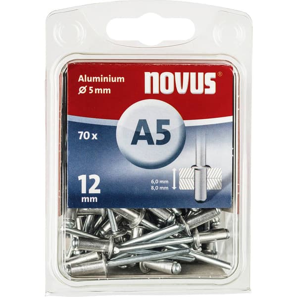 Novus Office 110030692 Blindnit (Ø x L) 5 mm x 12 mm Aluminium Aluminium 70 st