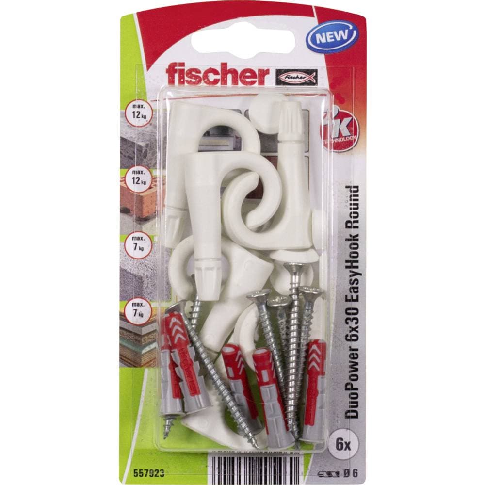 Fischer DuoPower 6x30 EasyHook Round K (6) Pluggsortiment 557923 1 set