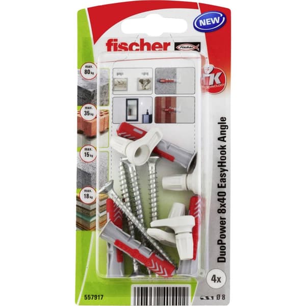 Fischer DuoPower 8x40 EasyHook Angle K (4) Pluggsortiment 557917 1 set