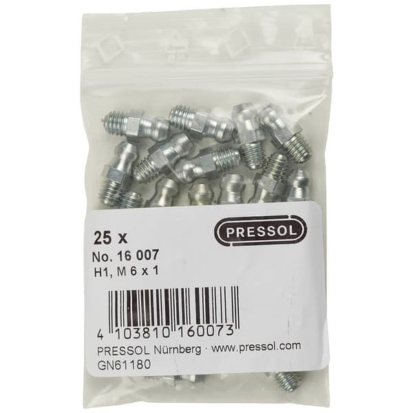 Pressol Smörjnipplar H1-rak, M 6 x 1-VZ 25 st