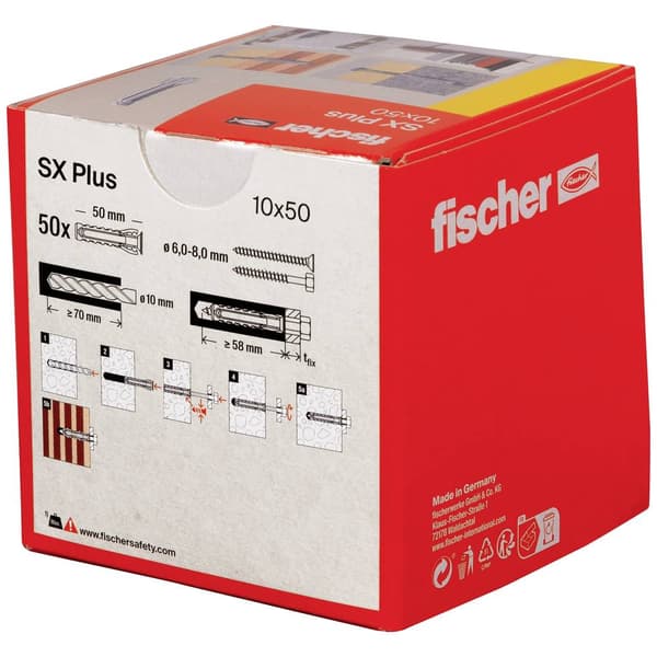 Fischer 568010 SX Plus Expansionsplugg 50 mm 10 mm 50 st