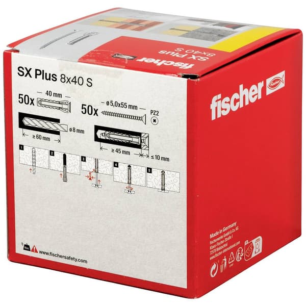 Fischer 568208 SX Plus Expansionsplugg 40 mm 8 mm 50 st