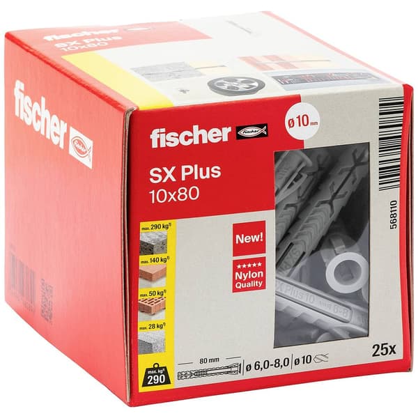 Fischer 568110 SX Plus Expansionsplugg 80 mm 10 mm 25 st