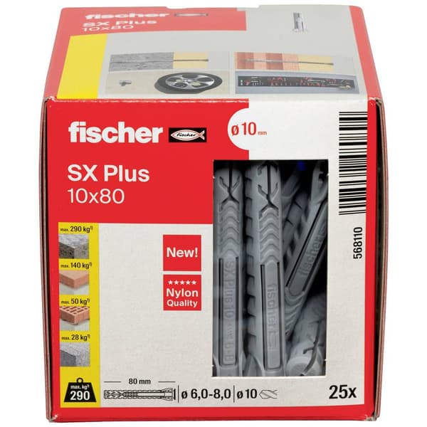 Fischer 568110 SX Plus Expansionsplugg 80 mm 10 mm 25 st