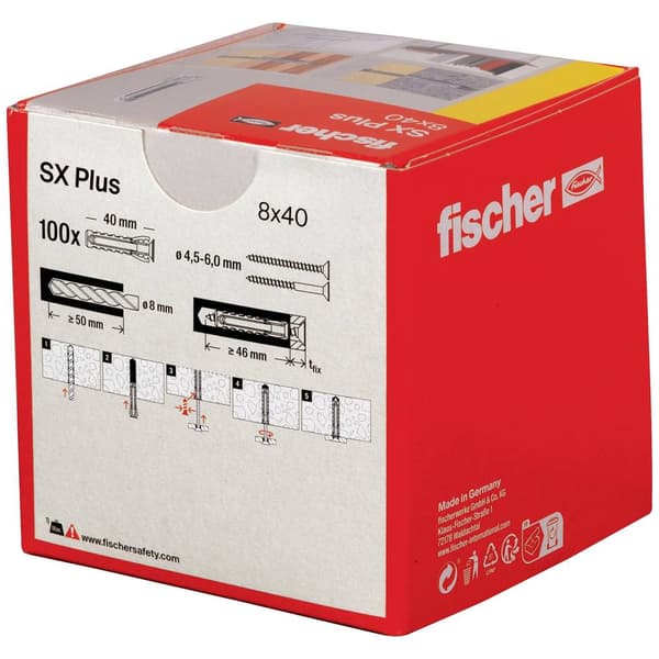 Fischer 568008 SX Plus Expansionsplugg 40 mm 8 mm 100 st