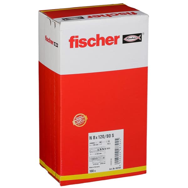 Fischer Group Nail Anchor N 8x120/80 S 100 Units Grå