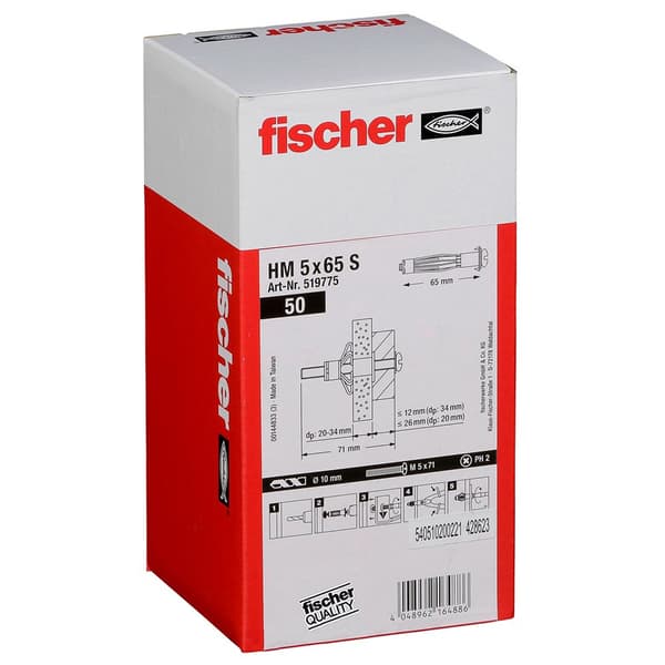 Fischer Group Metal Cavity Fixing Hm 5x65 S 50 Units Grå
