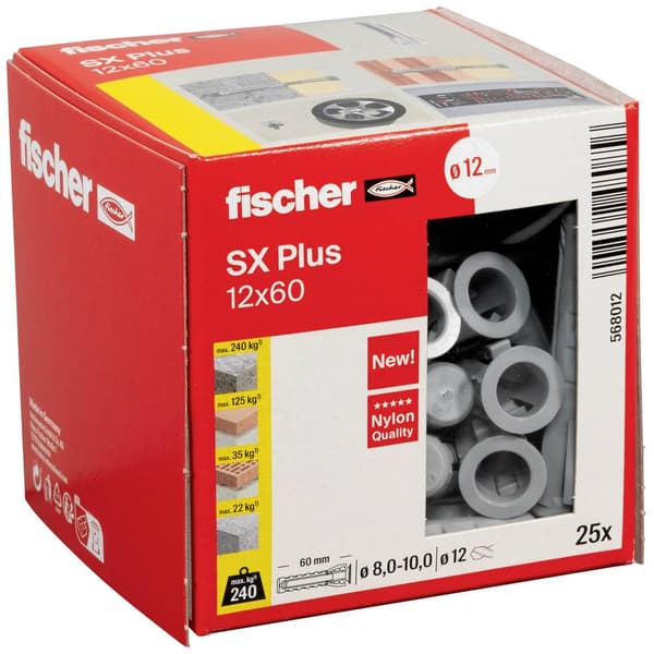 Fischer 568012 SX Plus Expansionsplugg 60 mm 12 mm 25 st