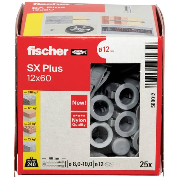 Fischer 568012 SX Plus Expansionsplugg 60 mm 12 mm 25 st