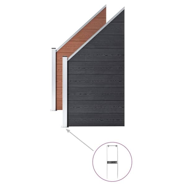 Jordspett till staket 2 st WPC stål 40 cm