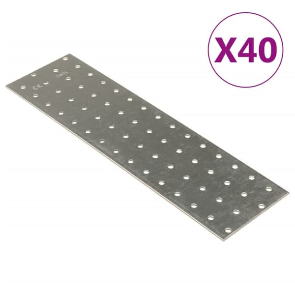 Reikälevyt 40 kpl 2 mm 300x80 mm galvanoitu teräs