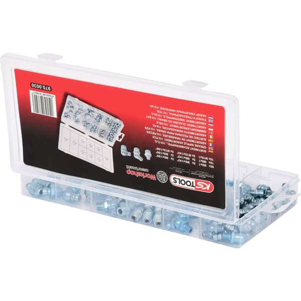 KS Tools Smörjnipplar sortiment, M6-8-10x1,0, 110-delars 1 st