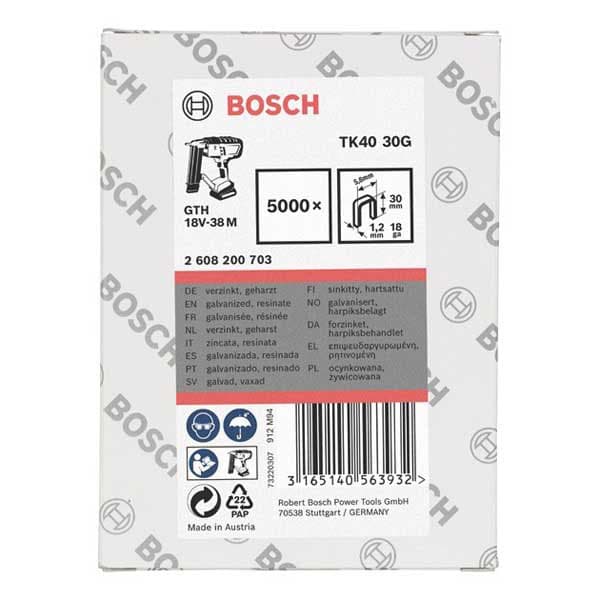 Bosch Hæftemaskine Tk40 30g 5.8x1.2x30 Mm 5000 Enheder