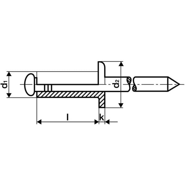 Gesipa 1433487 Blindnit (Ø x L) 4 mm x 10 mm Stål Aluminium 500 st
