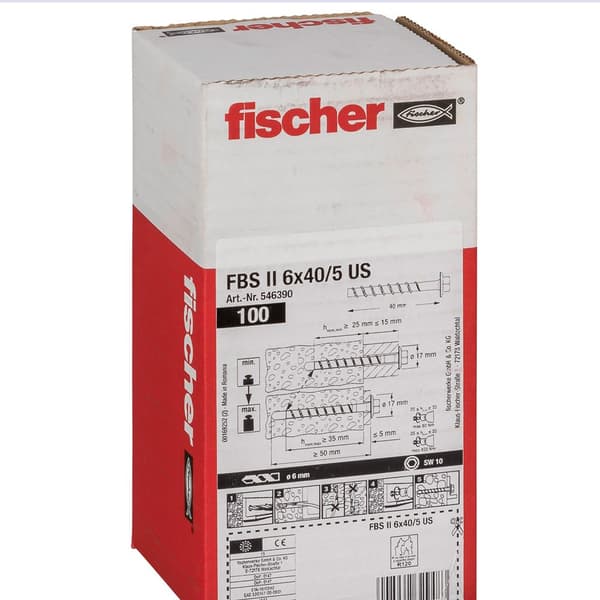 Fischer Group Ultracut Fbs Ii 6x40/5 Us 100 Pieces Søvfarvet