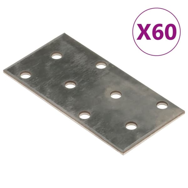 Hålplatta 60 st 2 mm 80x40 mm galvaniserat stål