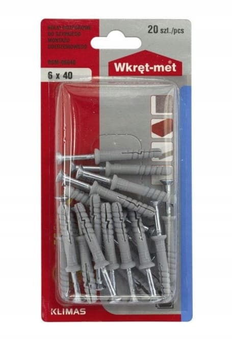 Universelle ekspansionsbolte 6x40mm 20 stk.