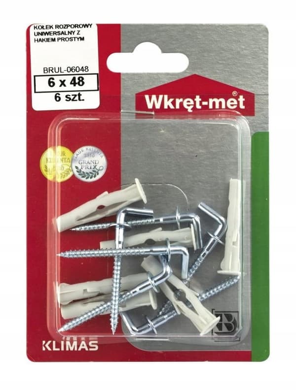 Universalstifter med lige krog 6,0x35mm 6 stk.