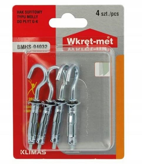 Takkrok molly med stålstift 4x32 mm 4 st