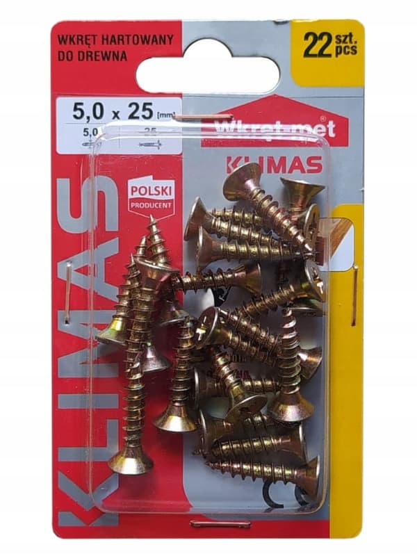 Karkaistut puuruuvit 5x25mm 22 kpl PZ2 kulta
