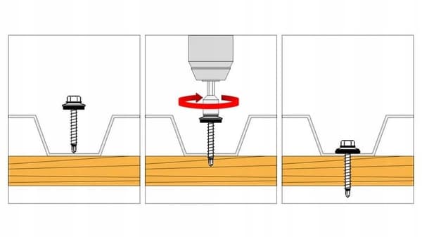 Farmerskrue til facademontering, selvborende, 4,8x35 mm, 100 stk., grå
